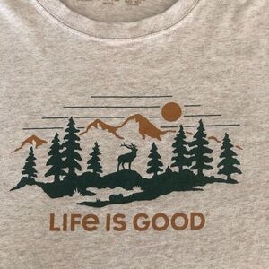 Life Is Good Tan Tee with Inspirational Patch